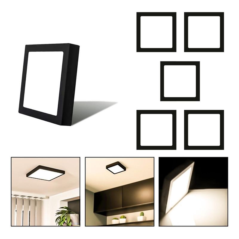 GENERICO - Foco LED Plafón Cuadrado 18W Luz Cálida 3000K