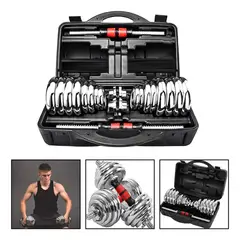 GENERICO - Set de Mancuernas Ajustables de Cromo 30 Kg con Maletín