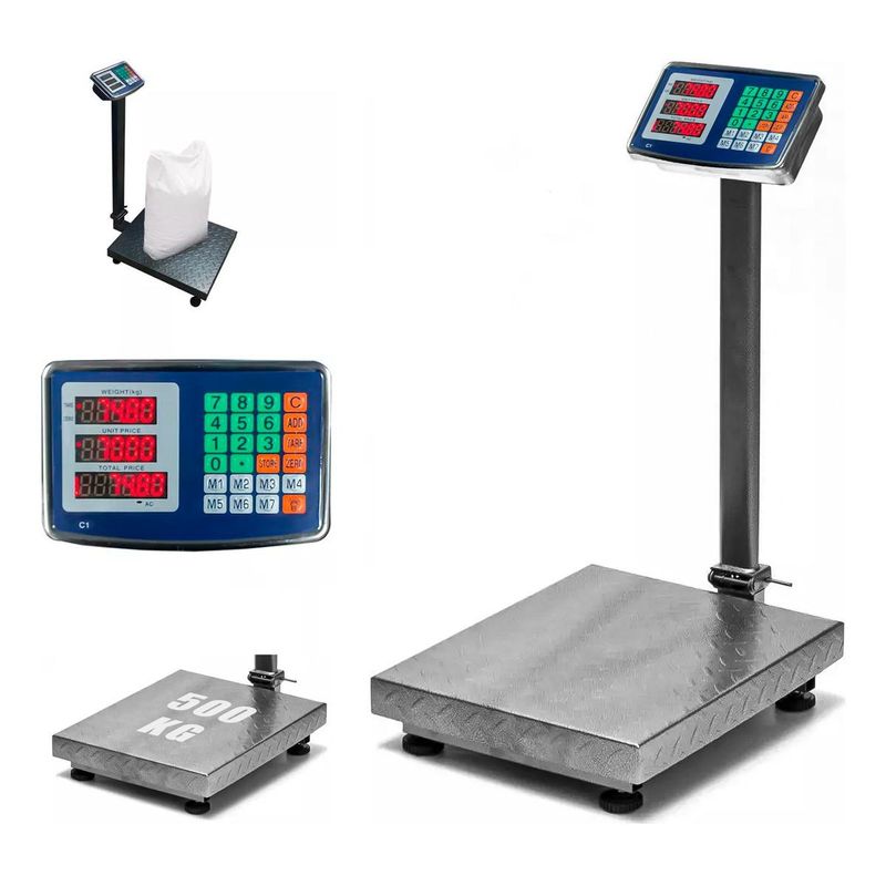 GENERICO - Báscula Industrial Digital Recargable 500 kg con Pantalla LCD