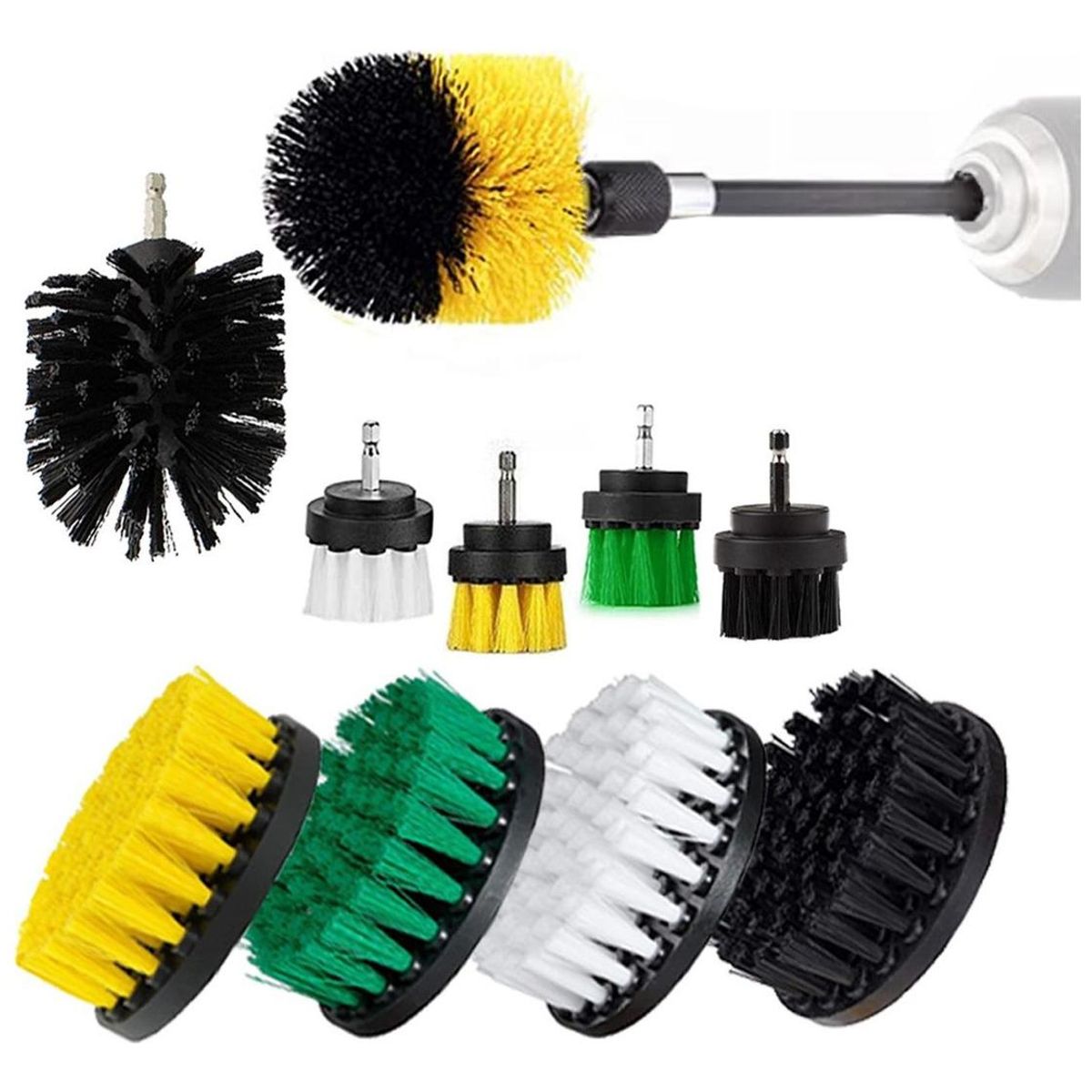 GENERICO - Set de 10 Cepillos de Limpieza para Taladro Multiusos