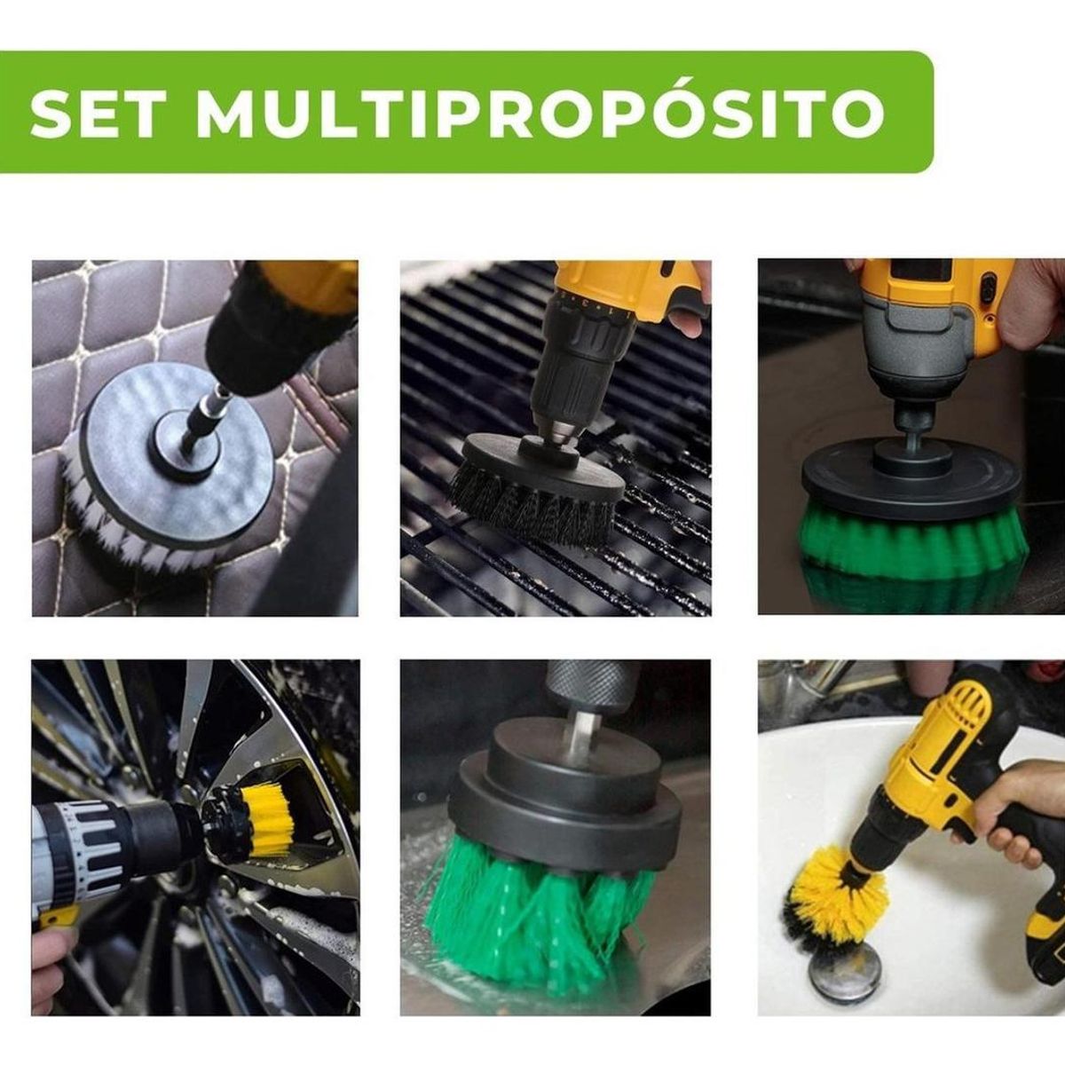 GENERICO - Set de 10 Cepillos de Limpieza para Taladro Multiusos