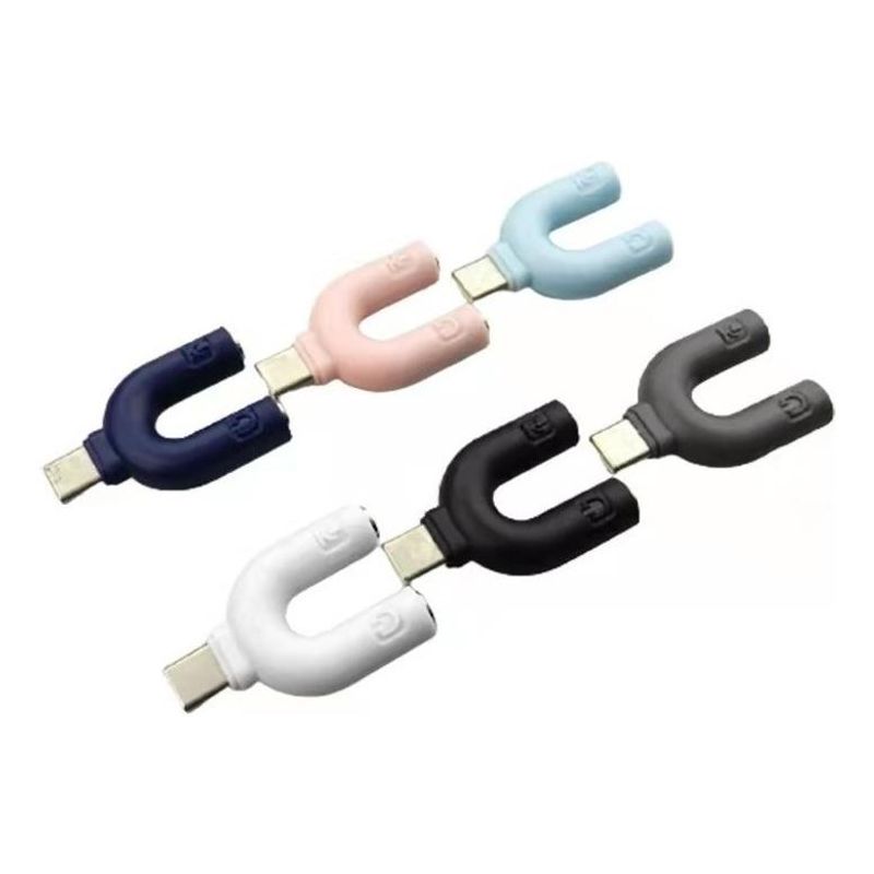 GENERICO - Adaptador de Audio Type C 10 Piezas Microfono y Auriculares