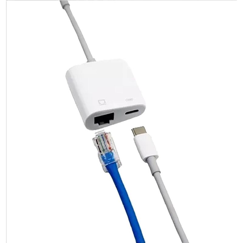 GENERICO - Adaptador USB-C a RJ45 Gigabit Ethernet 1000 Mbps