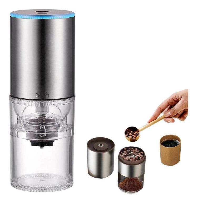 Molino de Café y Especias Inalámbrico USB de Acero Inoxidable