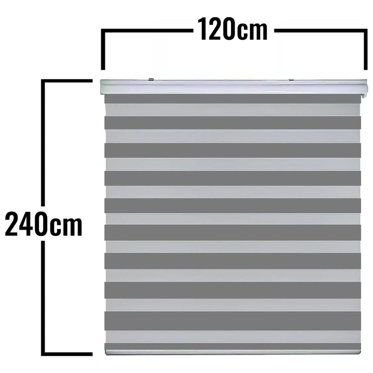 GENERICO - Cortina Roller Duo Zebra Día y Noche 120x240 cm