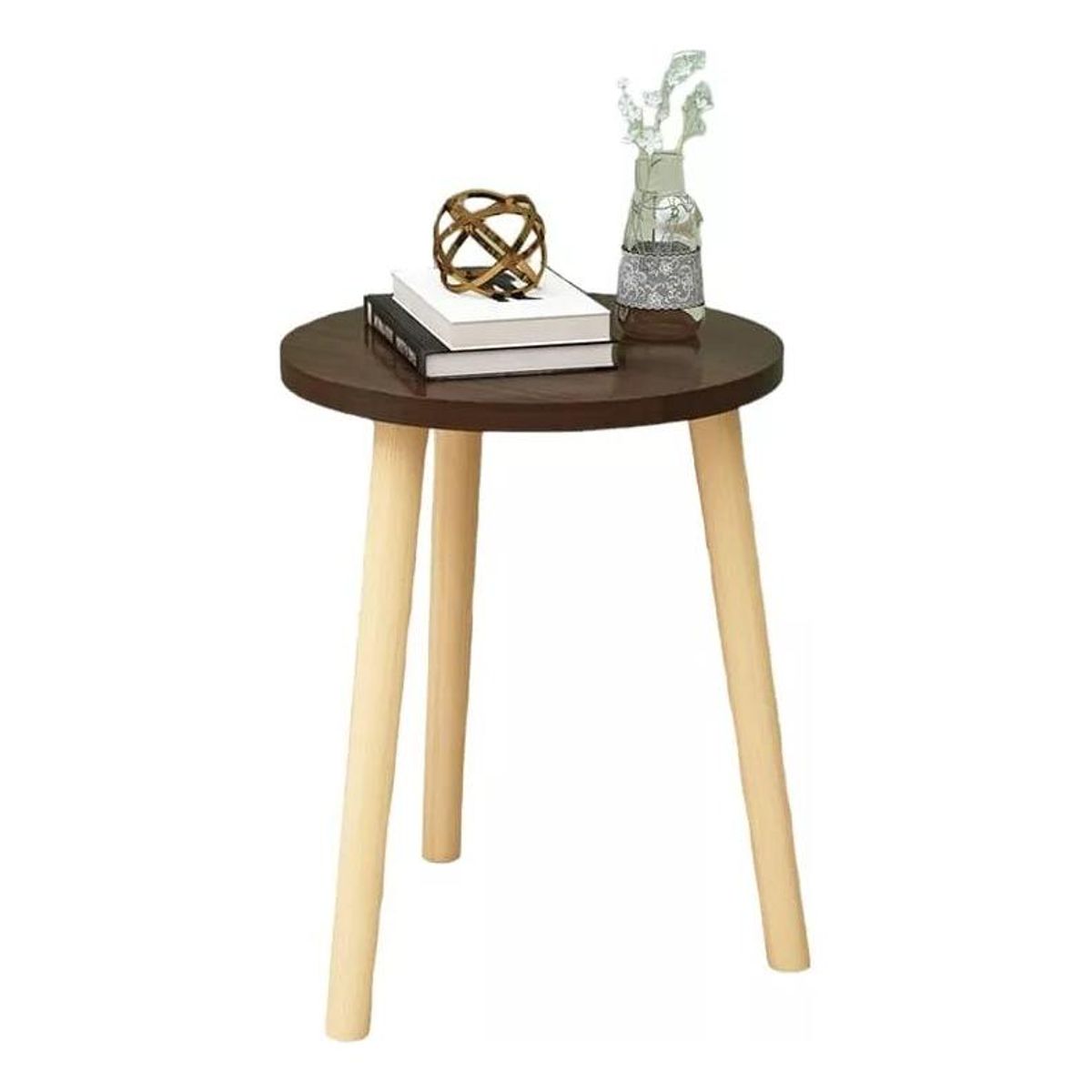 GENERICO - Mesa Auxiliar Redonda para Living 30x40 cm