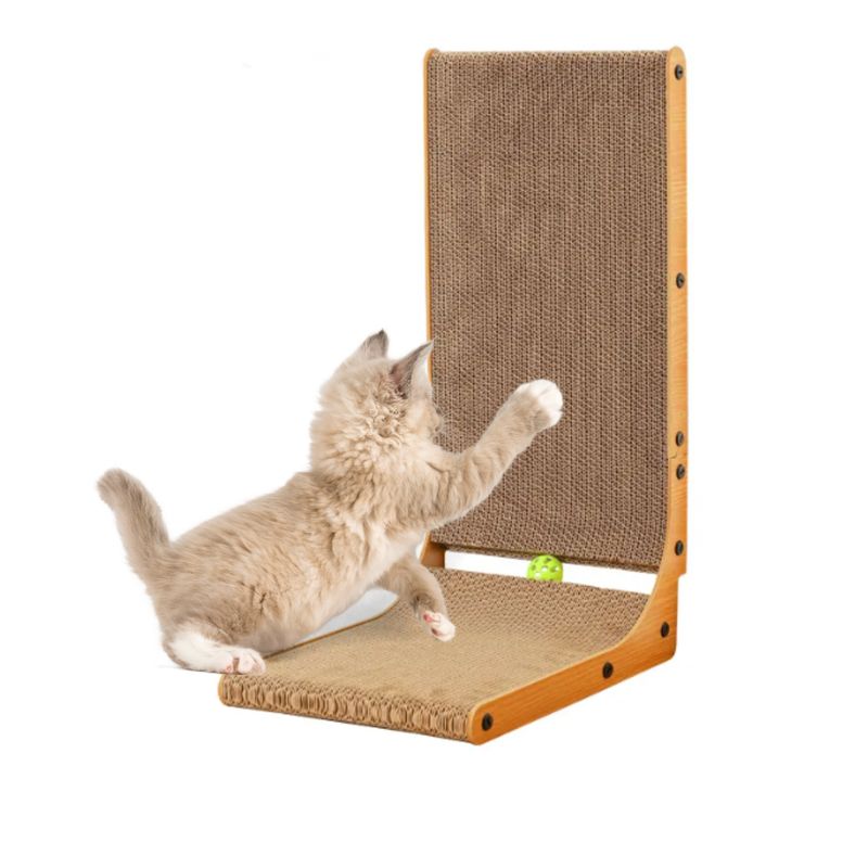 GENERICO - Rascador Para Gatos en L  Vertical Resistente y Estilizado