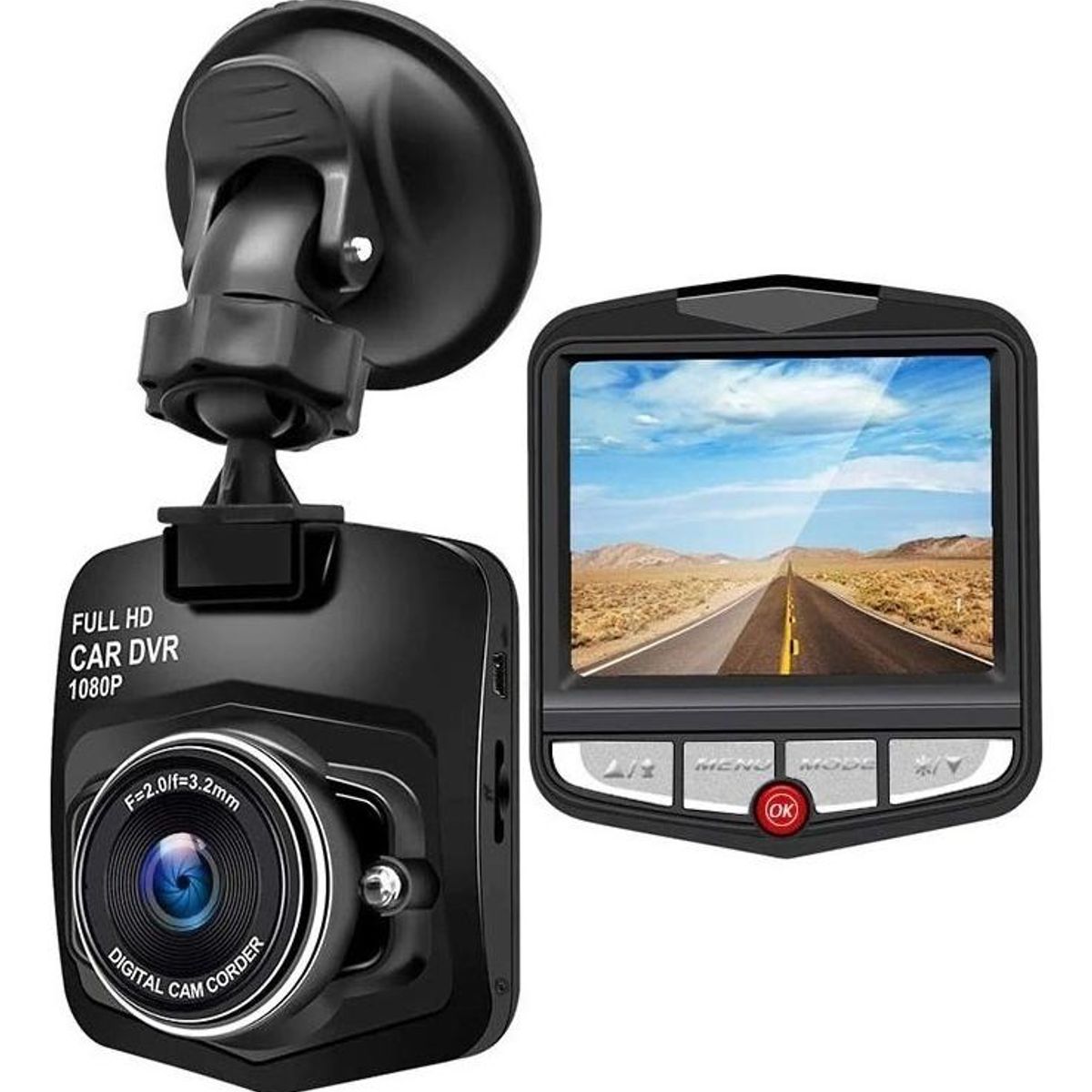 GENERICO - Cámara de Seguridad para Auto 1080P y Pantalla 24"