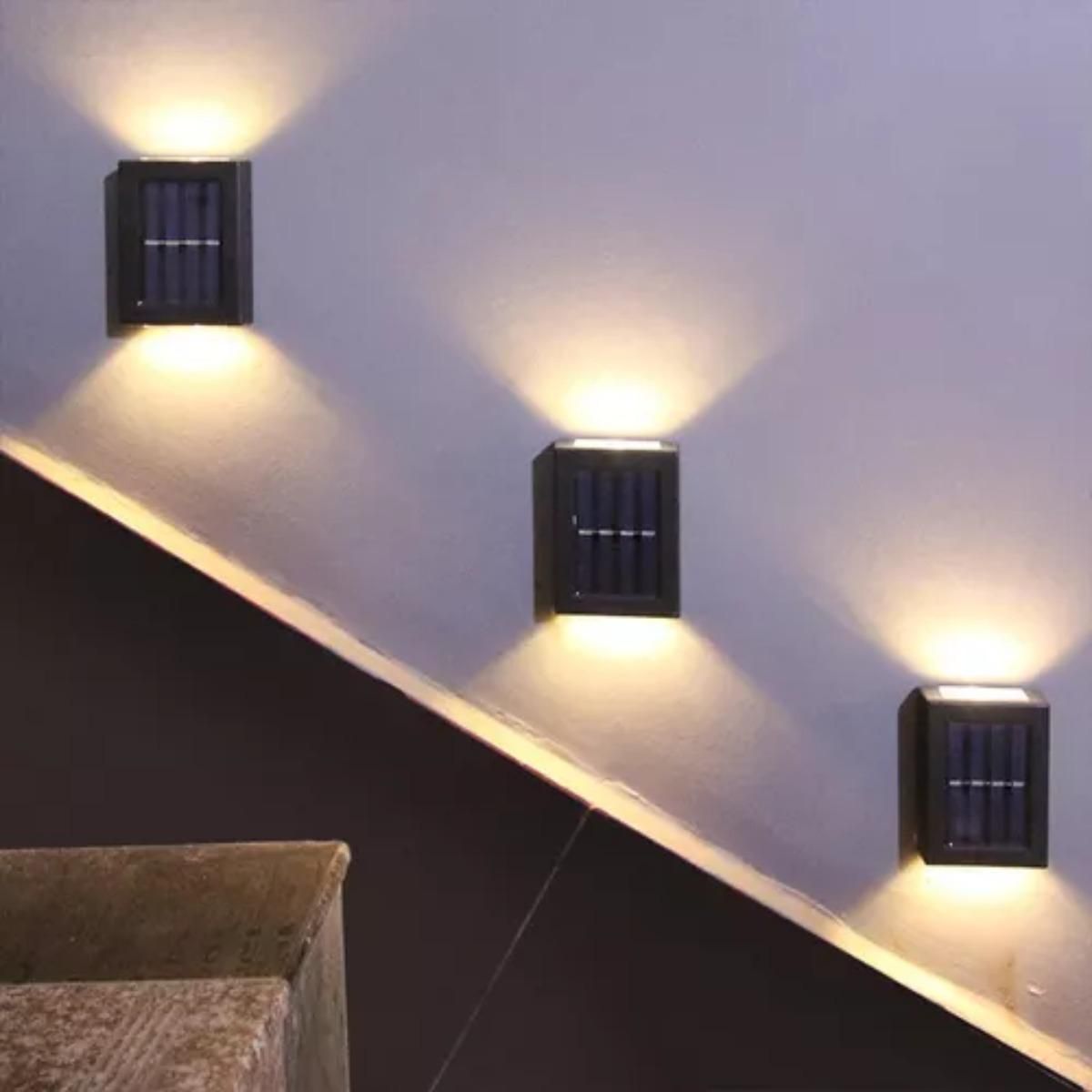 GENERICO - Faroles Solares LED para Muro Exterior con Luz Cálida