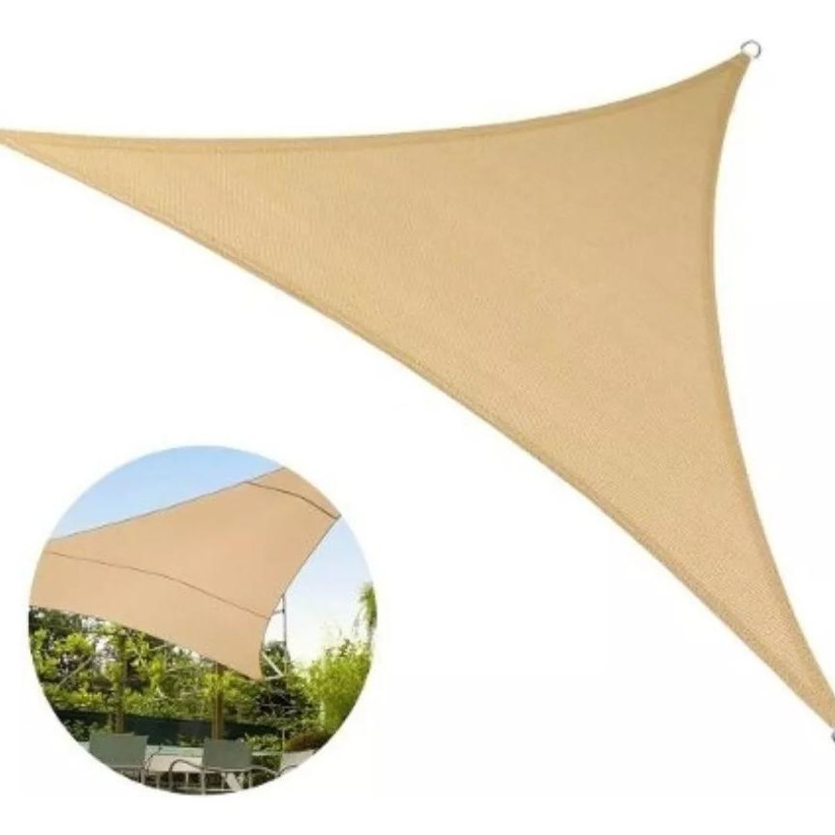 GENERICO - Toldo Vela Triangular Impermeable 5x5m con Protección UV