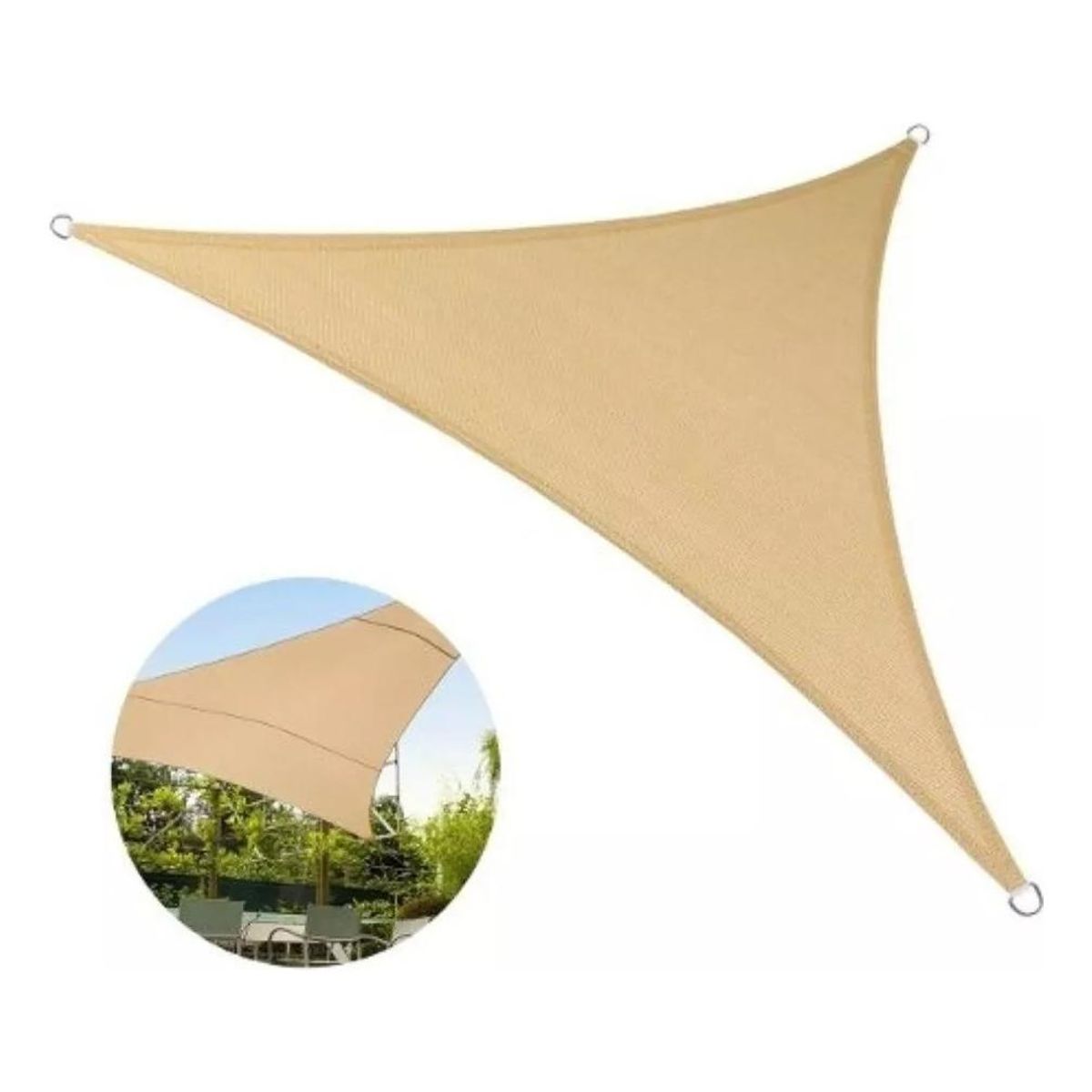 GENERICO - Toldo Vela Triangular Impermeable 5x5m con Protección UV