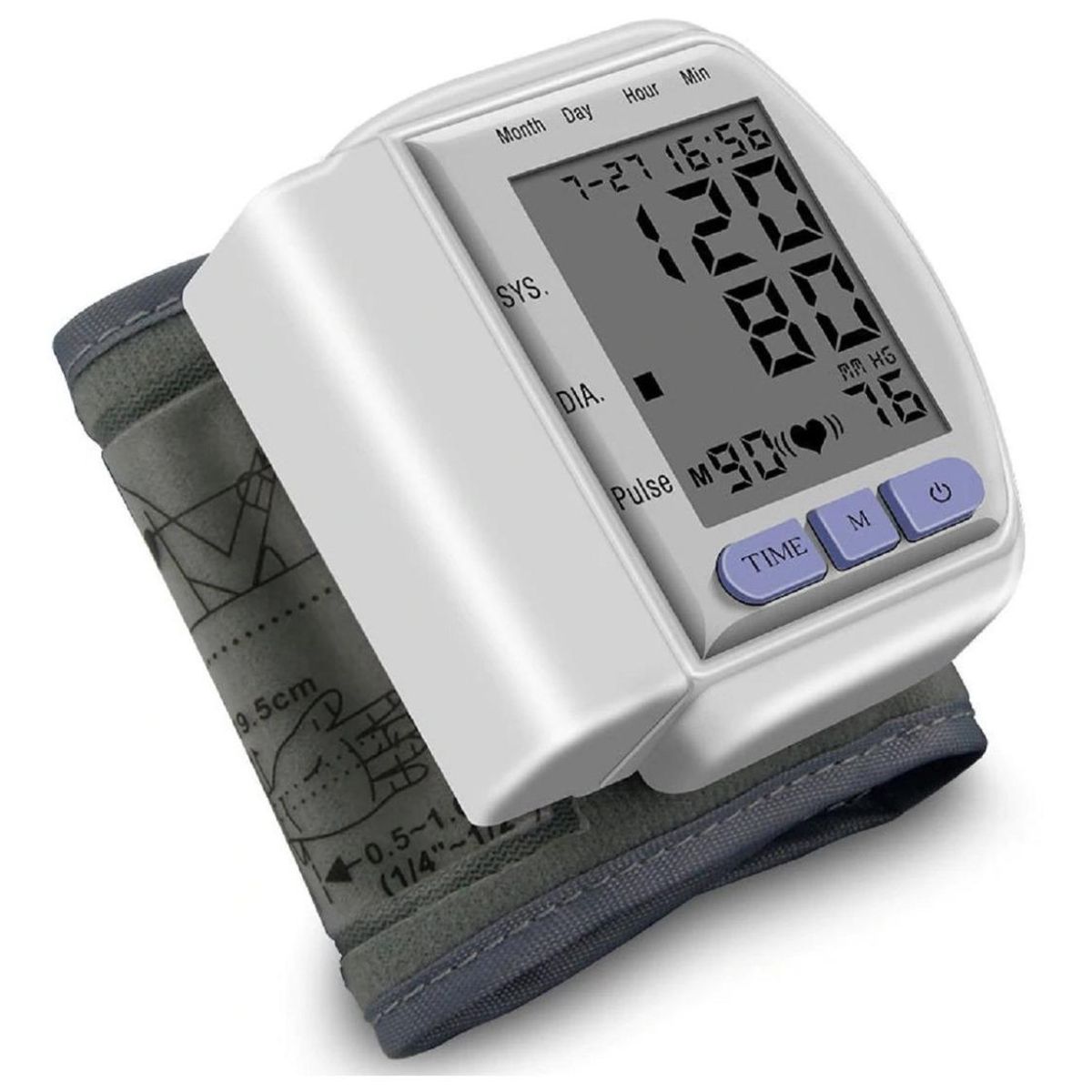 GENERICO - Tensiometro Digital de Muñeca CK-102S LCD para Presión Arterial.-