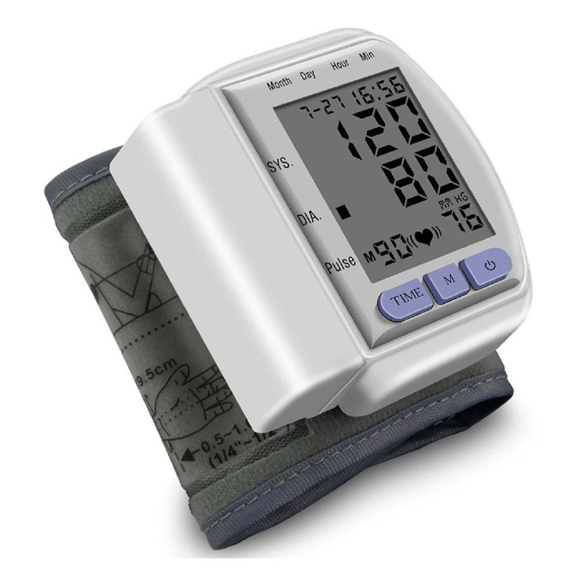 GENERICO - Tensiometro Digital de Muñeca CK-102S LCD para Presión Arterial.-