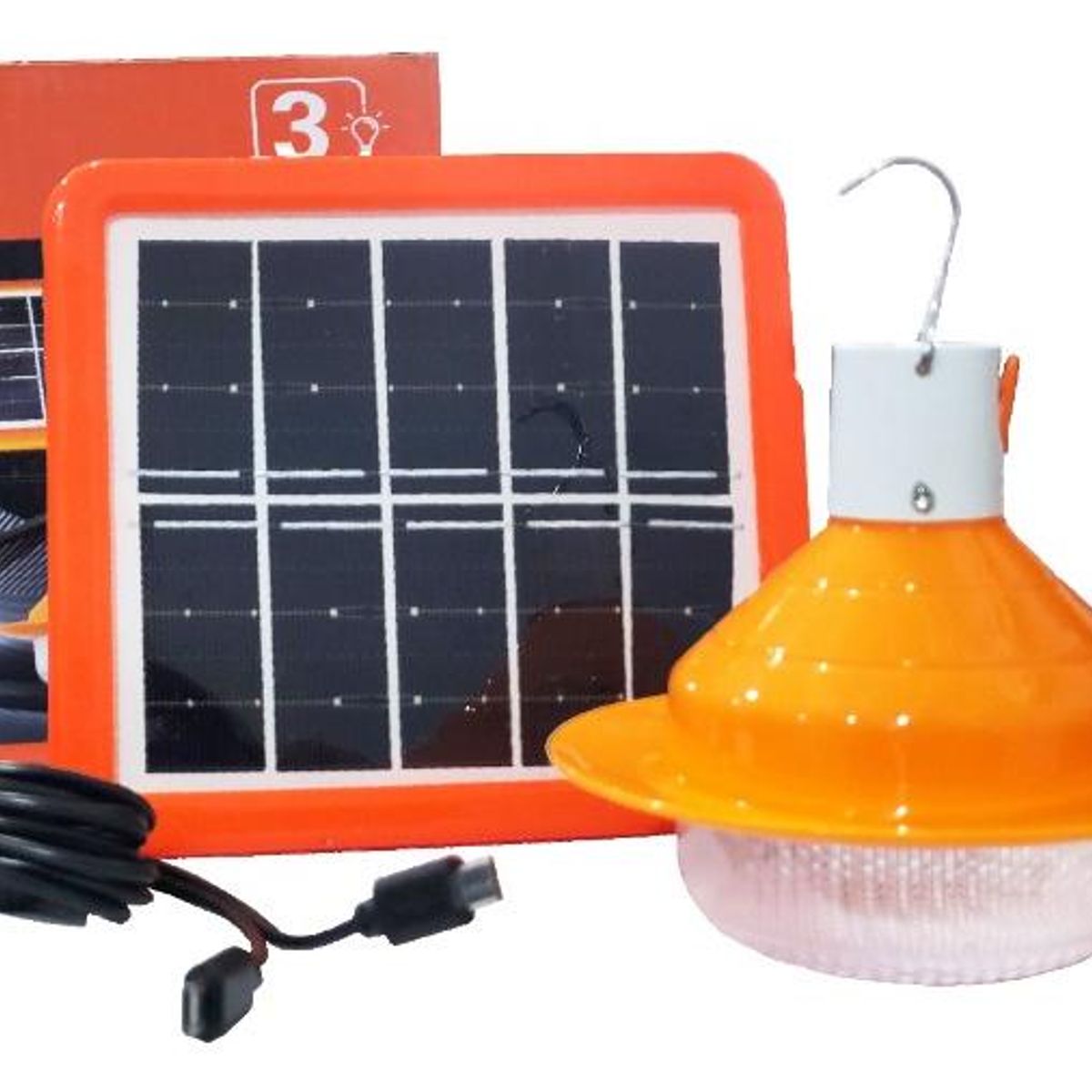 GENERICO - Kit de Lámparas de Emergencia con Panel Solar para Camping