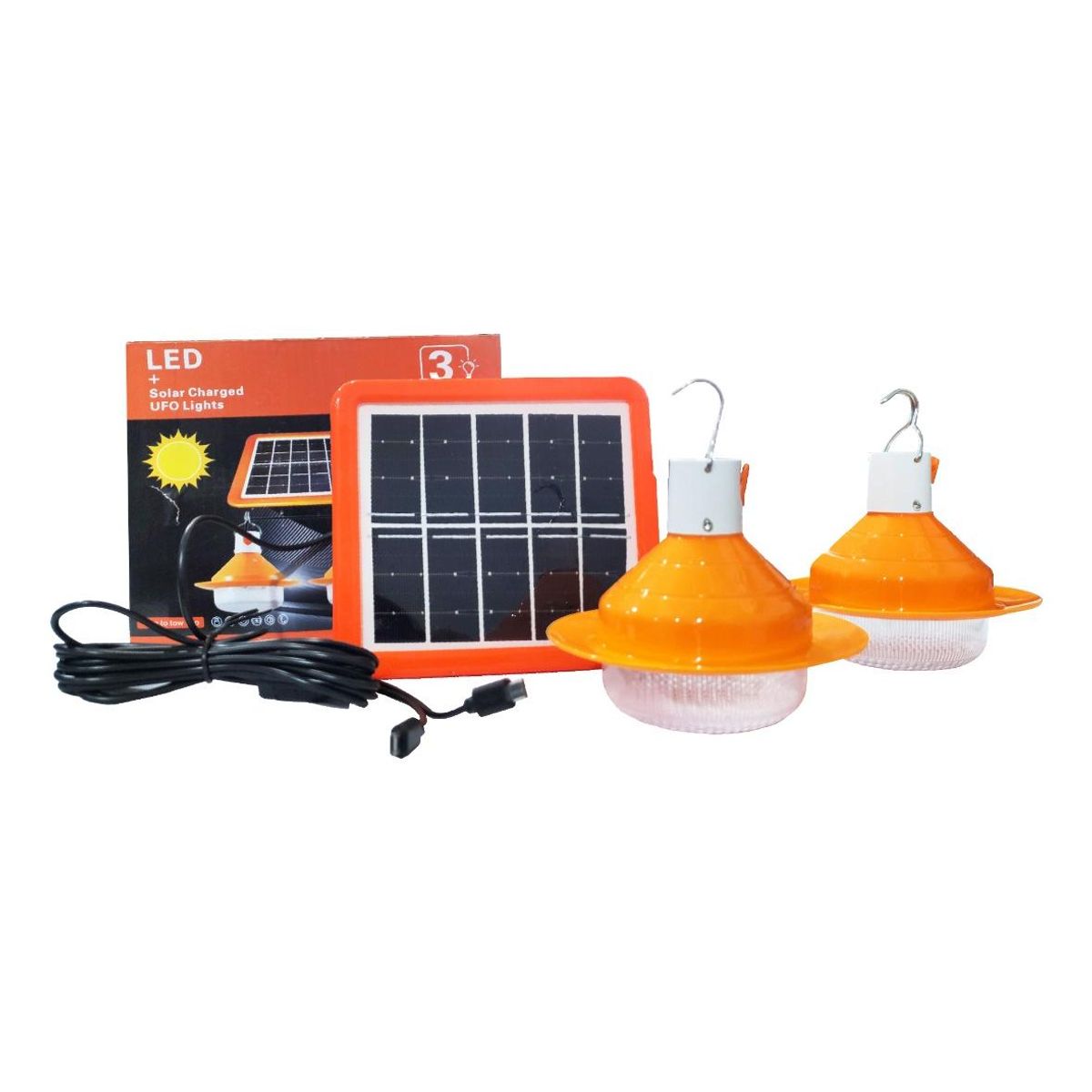 GENERICO - Kit de Lámparas de Emergencia con Panel Solar para Camping