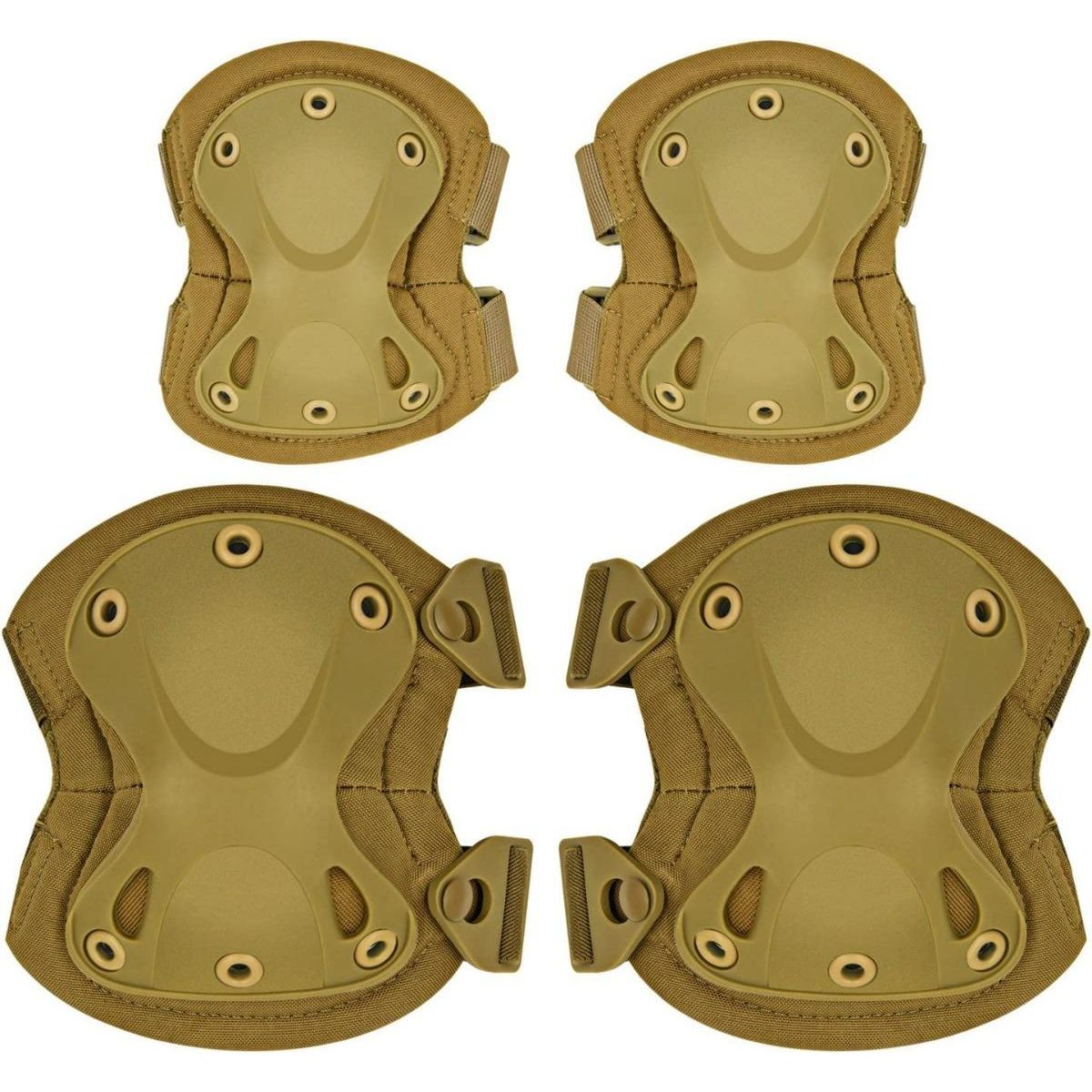 GENERICO - Conjunto Táctico de Rodilleras y Coderas para Paintball
