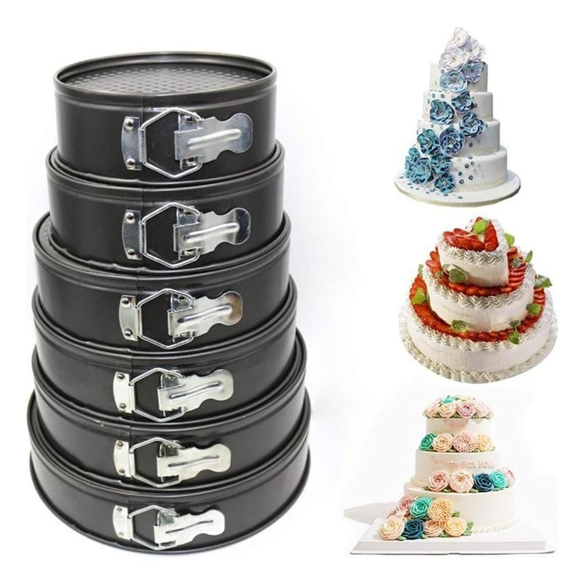 GENERICO - Set de 6 Moldes Redondos Antiadherentes para Repostería