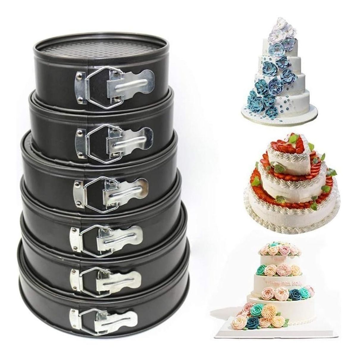 GENERICO - Set de 6 Moldes Redondos Antiadherentes para Repostería