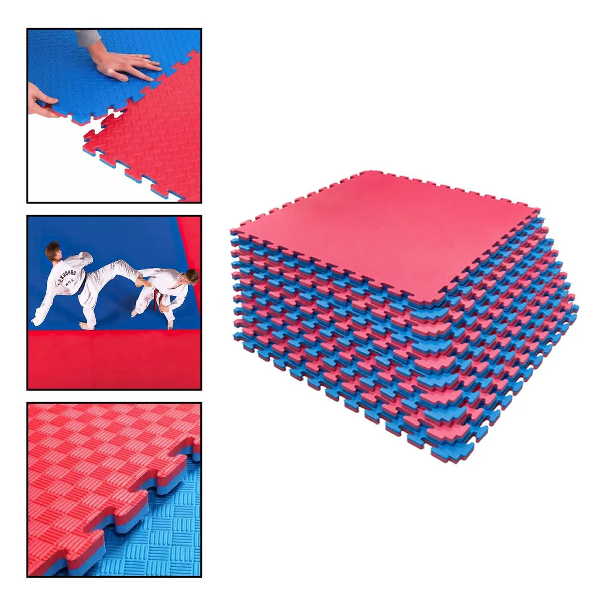 GENERICO - Plancha Antideslizante Tatami 100x100x4cm Rojo y Azul