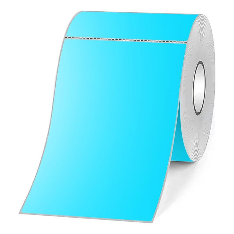 GENERICO - Pack de 5 Rollos de Etiquetas Adhesivas Celestes 100x150mm