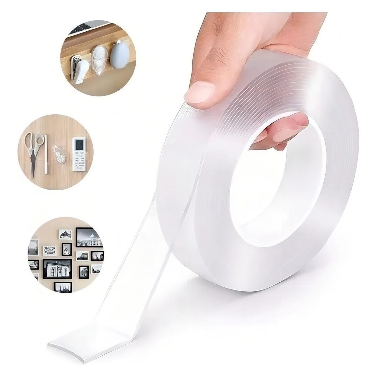 GENERICO - Cinta Doble Cara Adhesiva Transparente 3 Metros