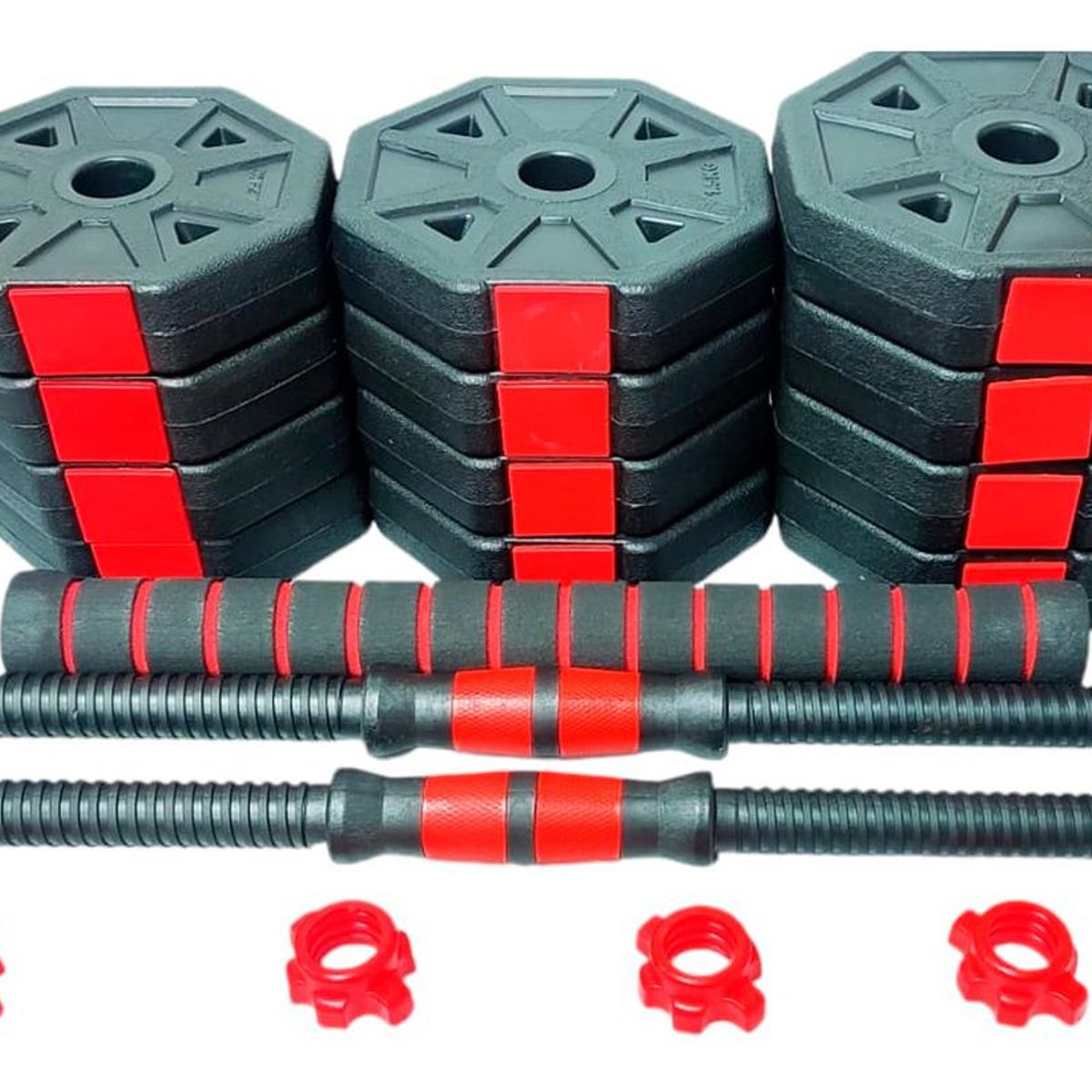 GENERICO - Set de Mancuernas Ajustables 20 Kg con Discos Octogonales