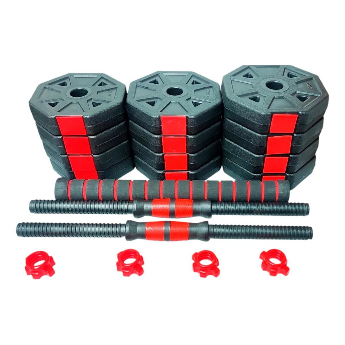 GENERICO - Set de Mancuernas Ajustables 20 Kg con Discos Octogonales