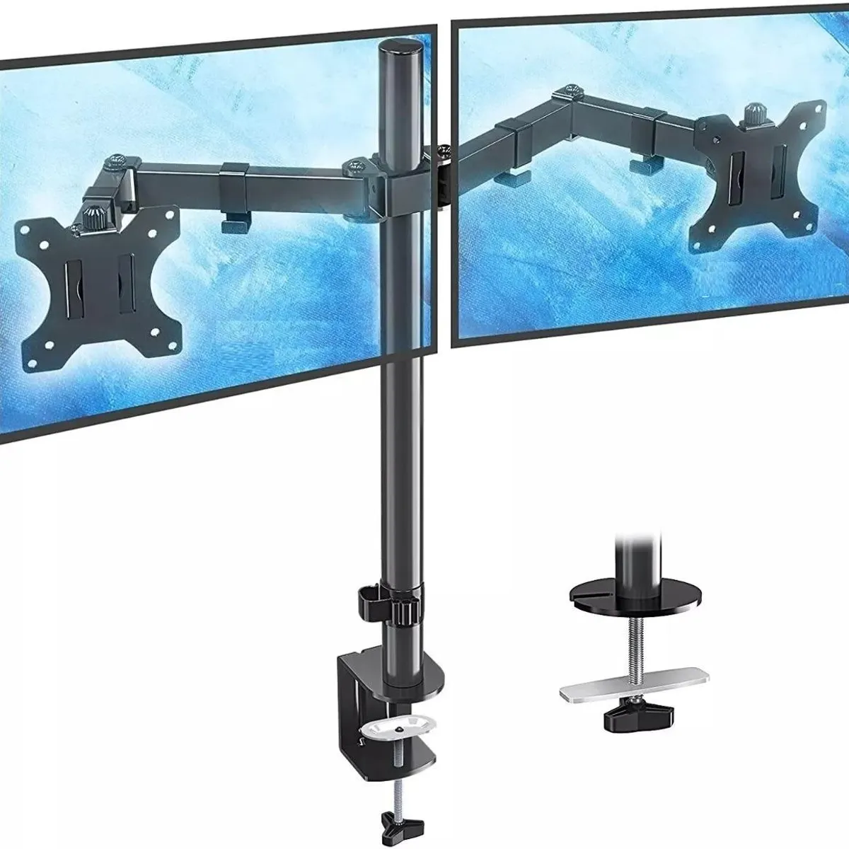 GENERICO - Soporte Doble para Monitores de 10" a 27" con Brazo Ajustable.