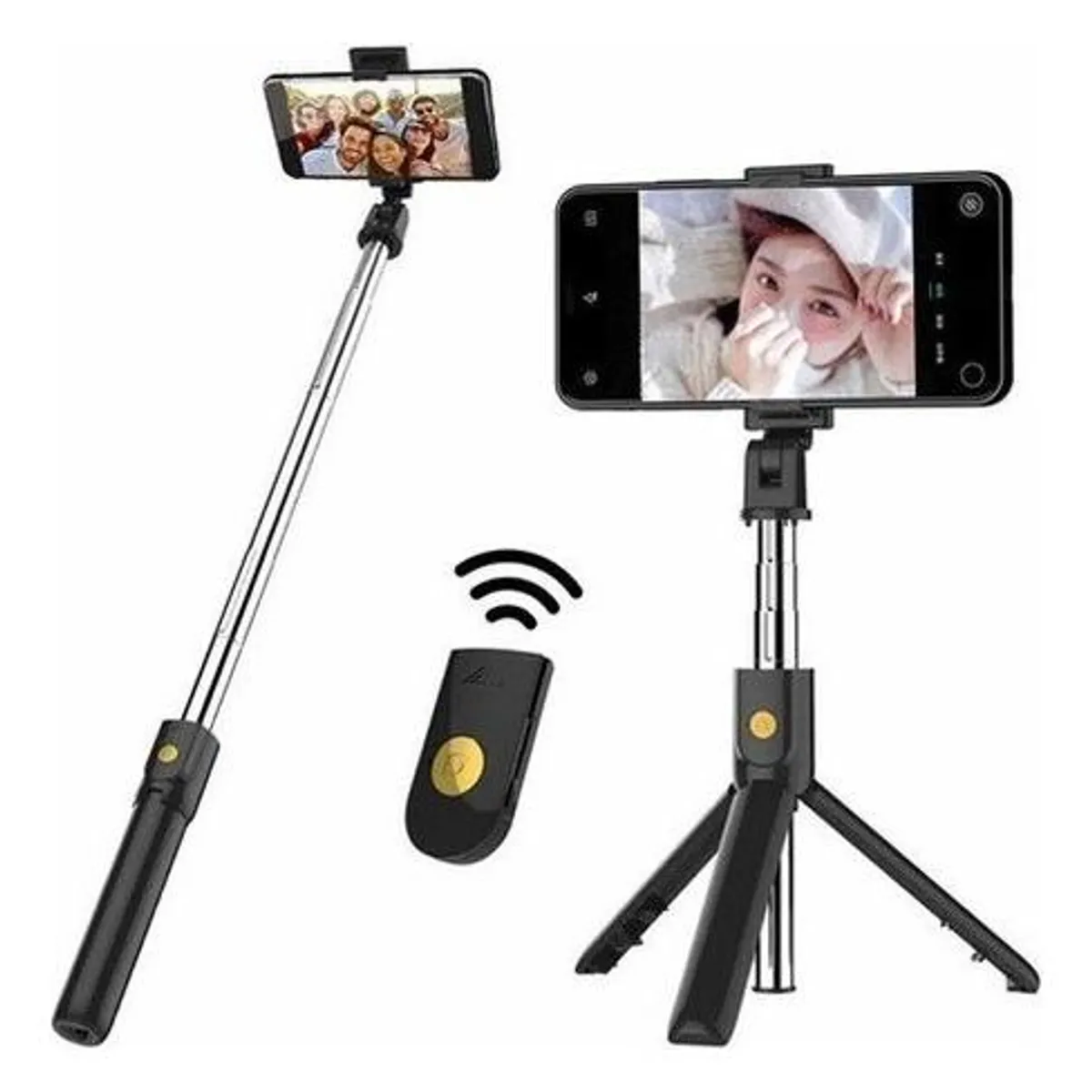 GENERICO - Bastón Selfie K07 Trípode Plegable con Control Remoto Bluetooth.