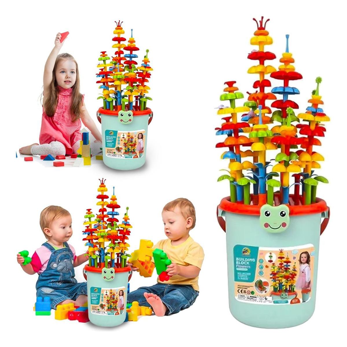 GENERICO - Balde Didáctico de Construcción 172 Piezas para Niños