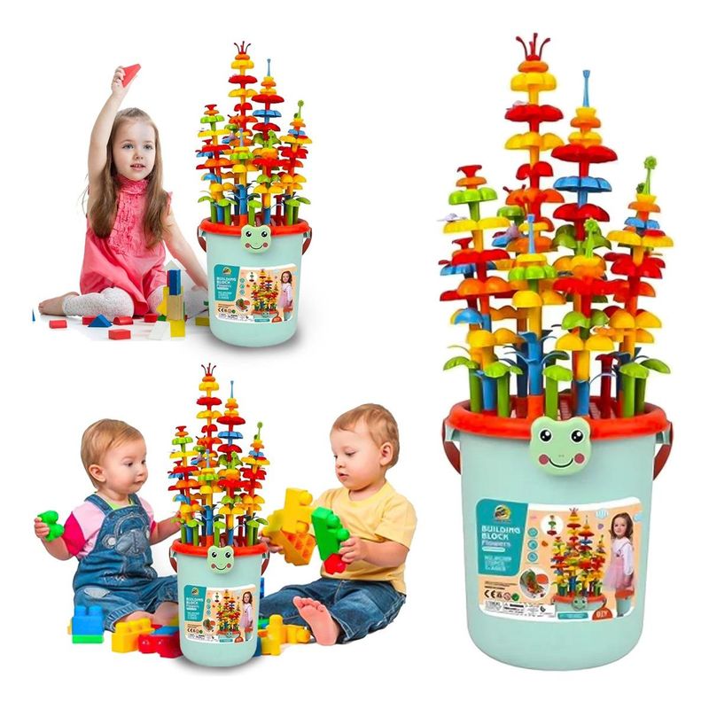 GENERICO - Balde Didáctico de Construcción 172 Piezas para Niños