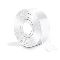 GENERICO - Cinta Doble Cara Transparente Reutilizable 3 Metros