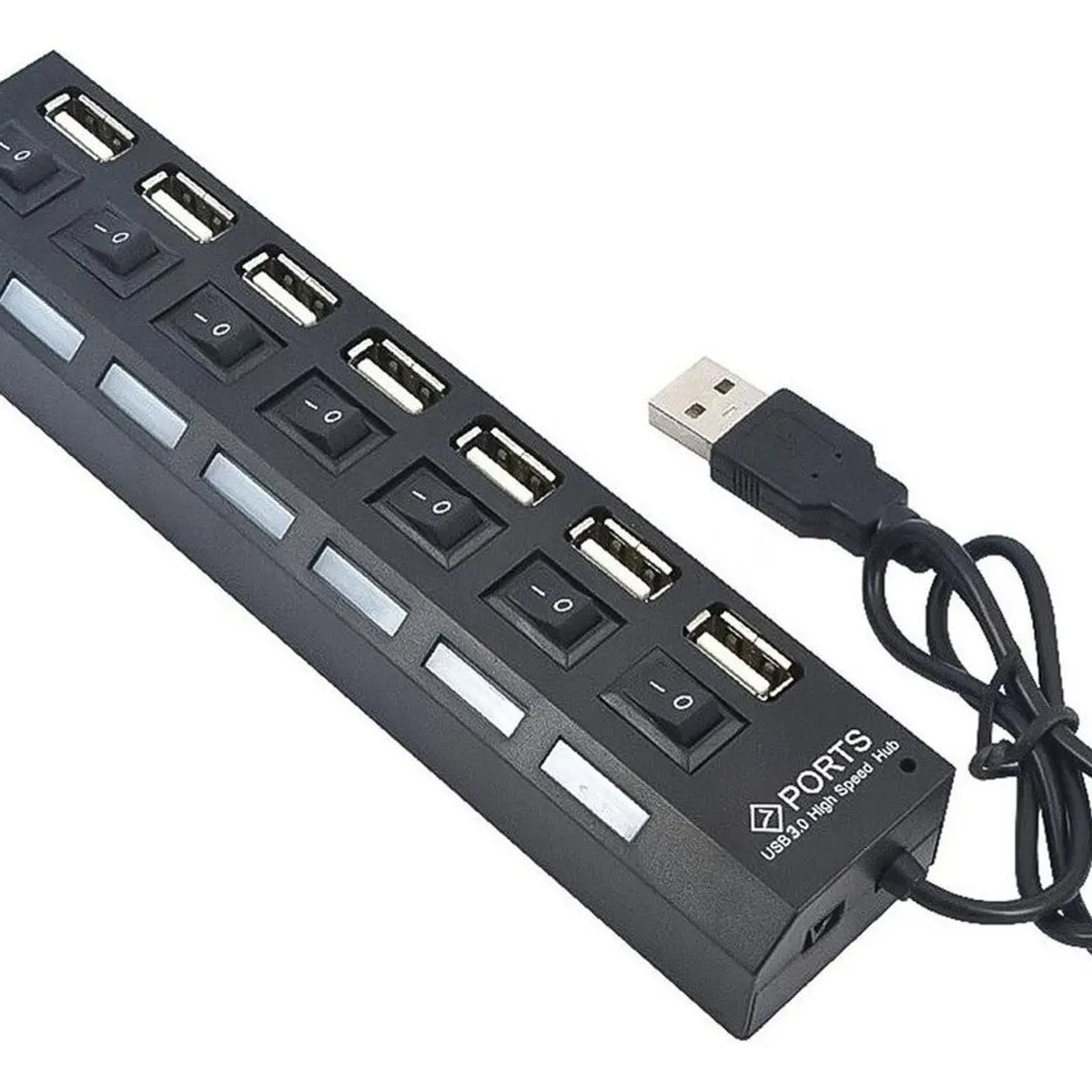GENERICO - Hub USB 30 de 7 Puertos con Indicador LED y Soporte Universal