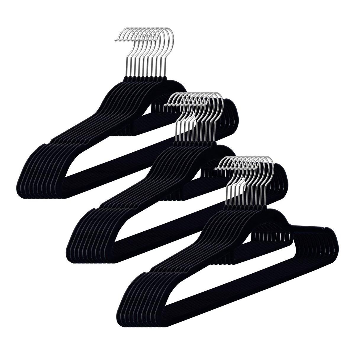 GENERICO - Colgadores Antideslizantes de Terciopelo - 30 Unidades