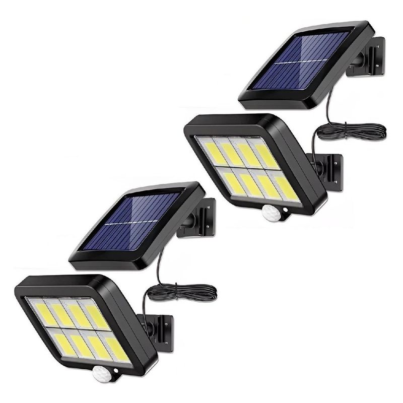 GENERICO - Kit de 2 Focos Solares LED de 100W para Exterior