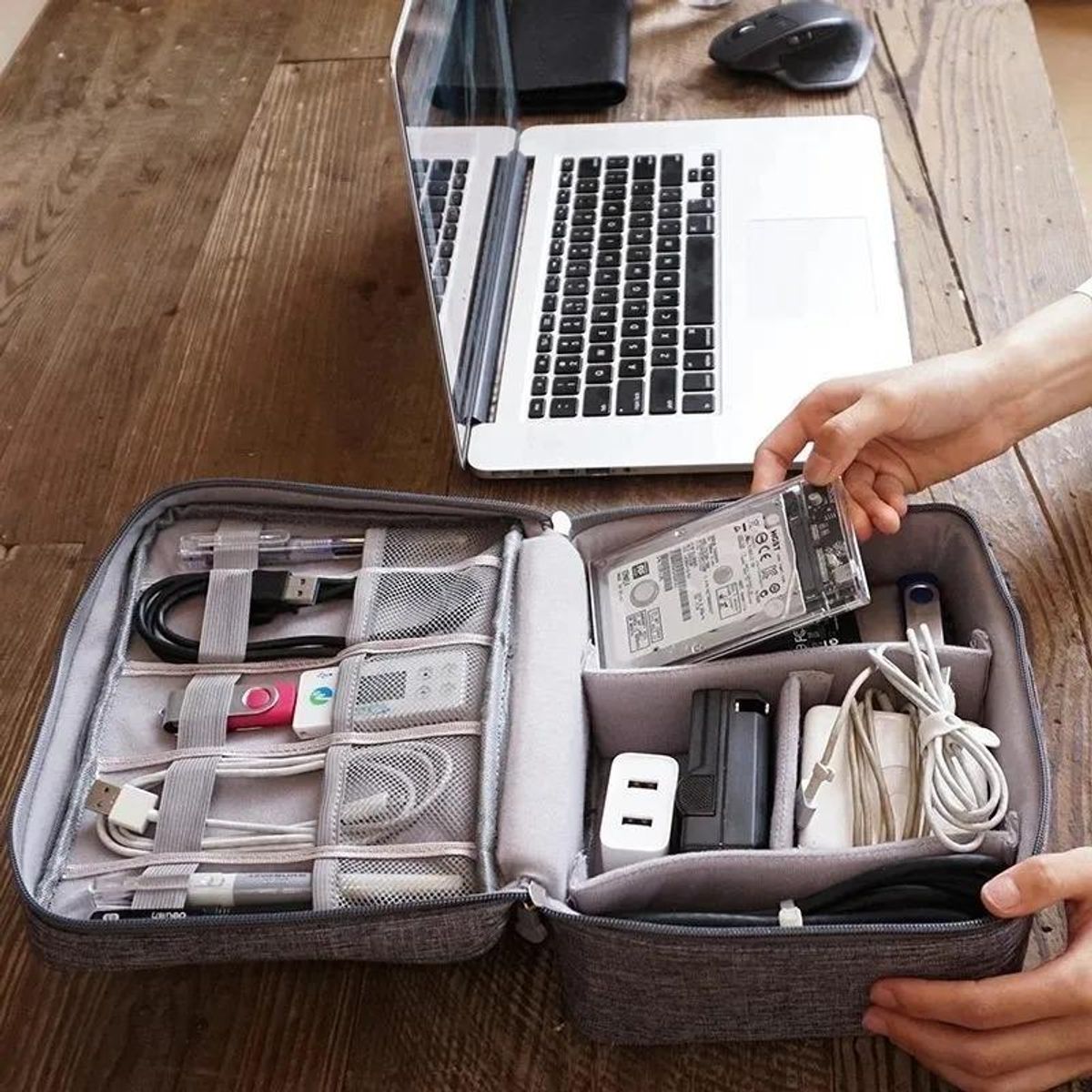 GENERICO - Estuche Organizador de Cables para Viaje 3 Piezas