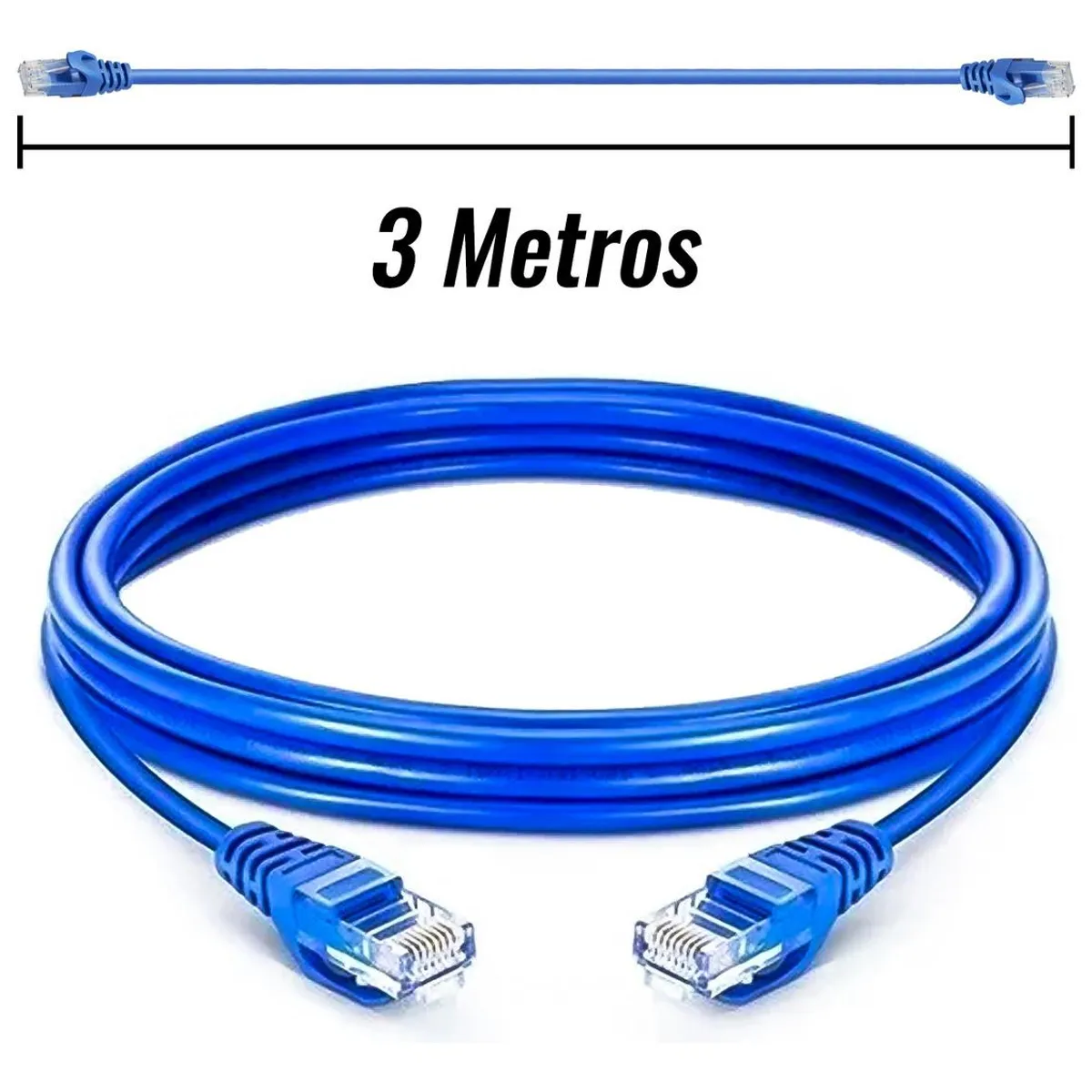 GENERICO - Cable de Red Cat6 LAN 3 Metros UTP para Alta Velocidad