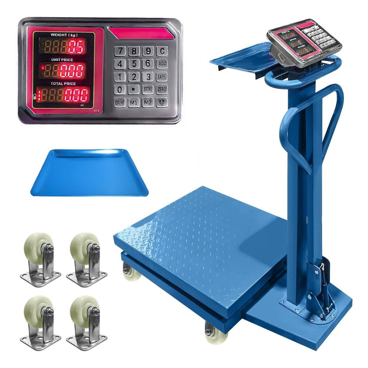 GENERICO - Balanza Industrial Digital Plegable con Ruedas - 1000 kg