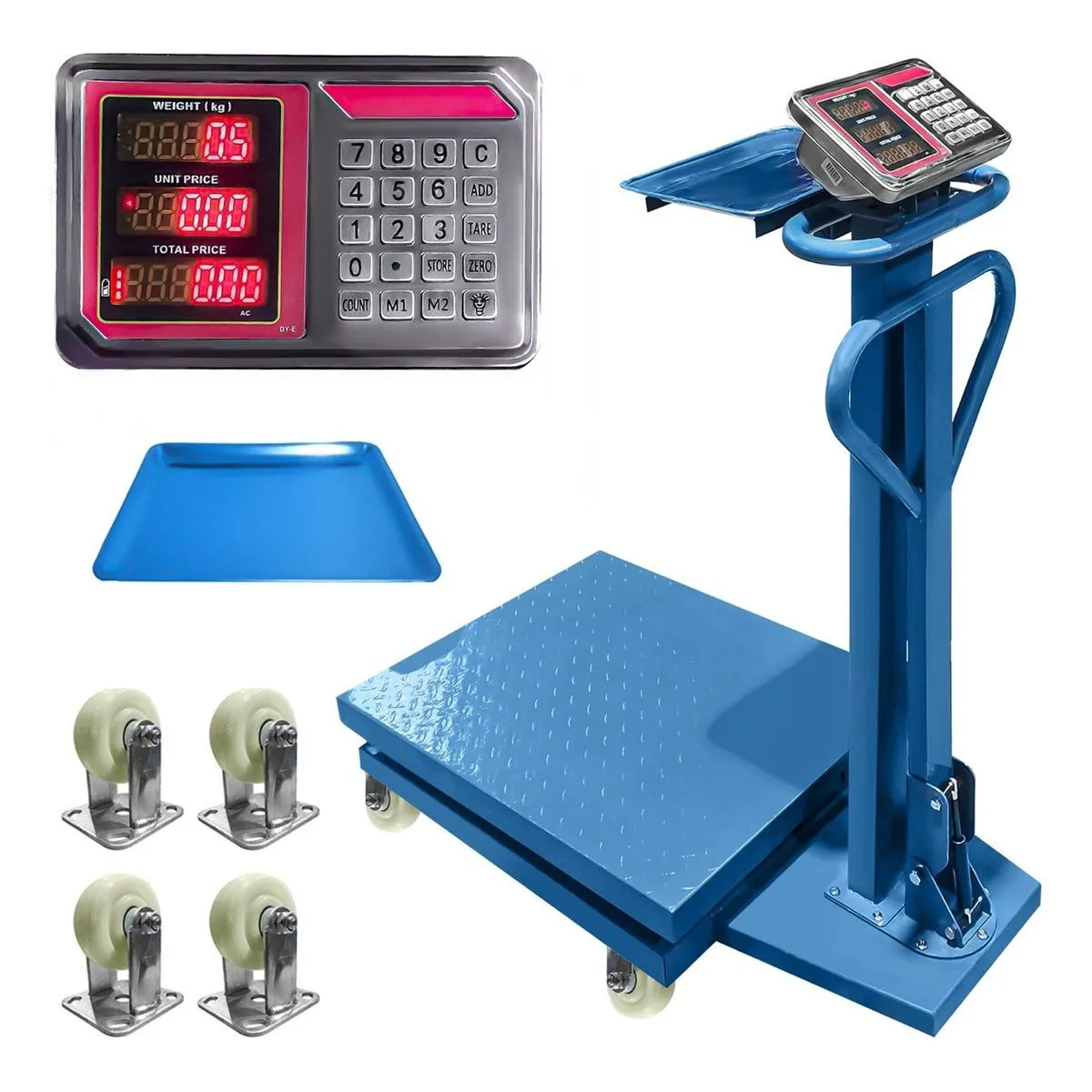 GENERICO - Balanza Industrial Digital Plegable con Ruedas - 1000 kg