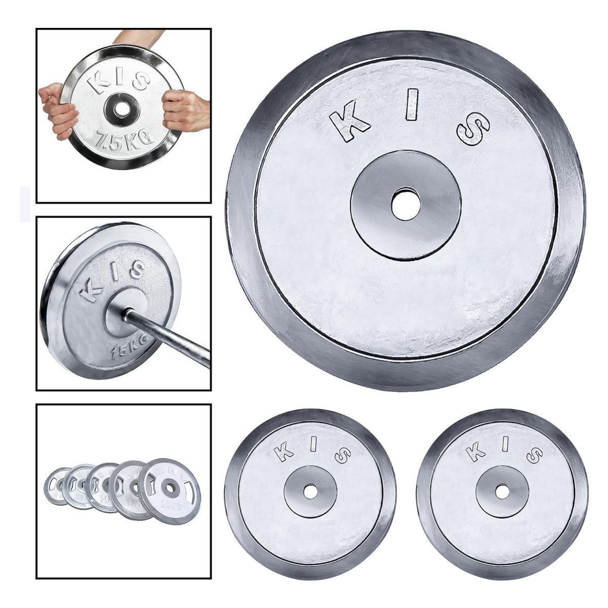 GENERICO - Pack de 2 Discos Preolímpicos Cromados 2.5kg Cada Uno