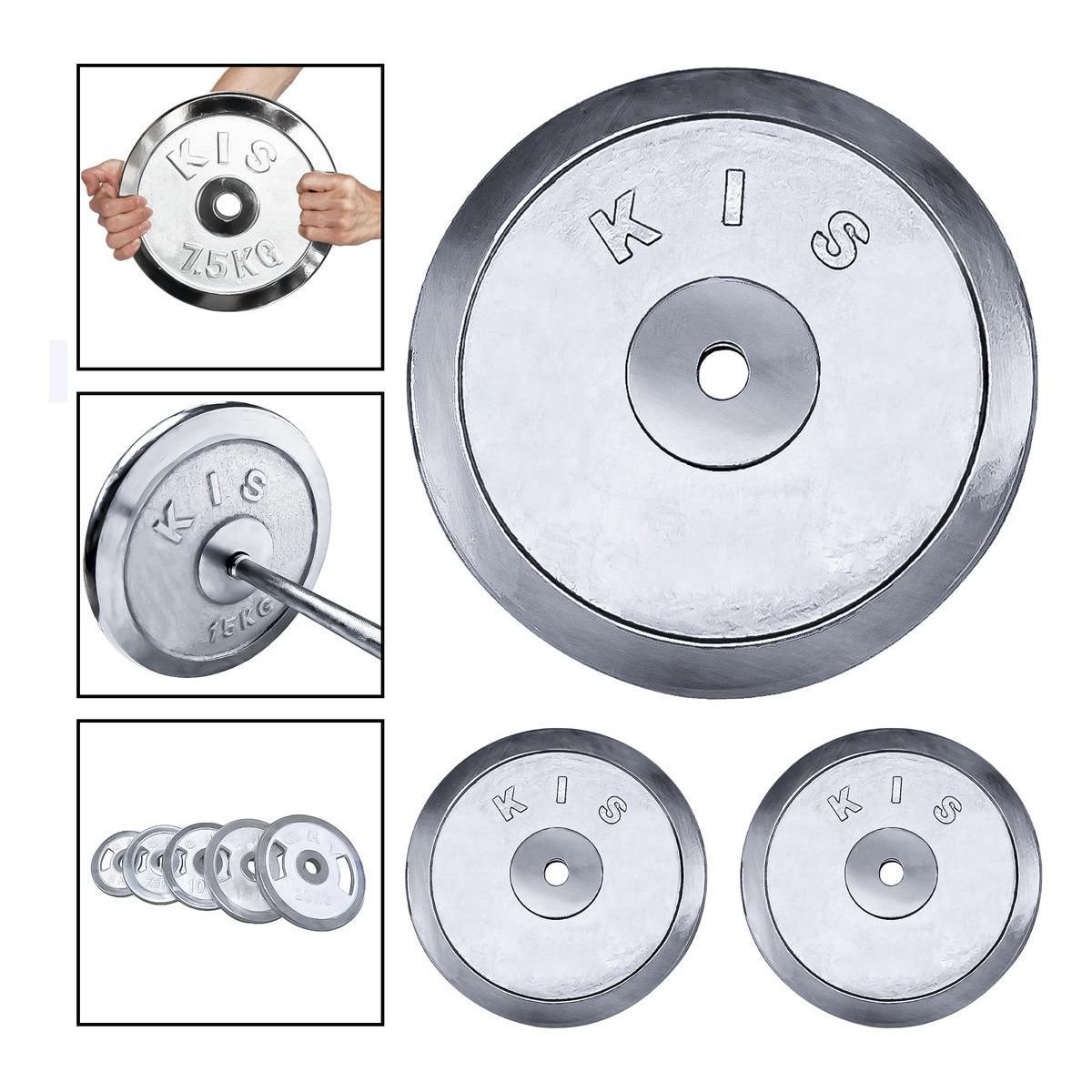 GENERICO - Pack de 2 Discos Preolímpicos Cromados 2.5kg Cada Uno