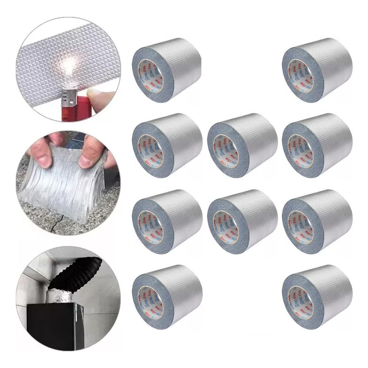 GENERICO - Cinta Butilo Adhesiva Impermeable 10m x 20cm Pack de 10