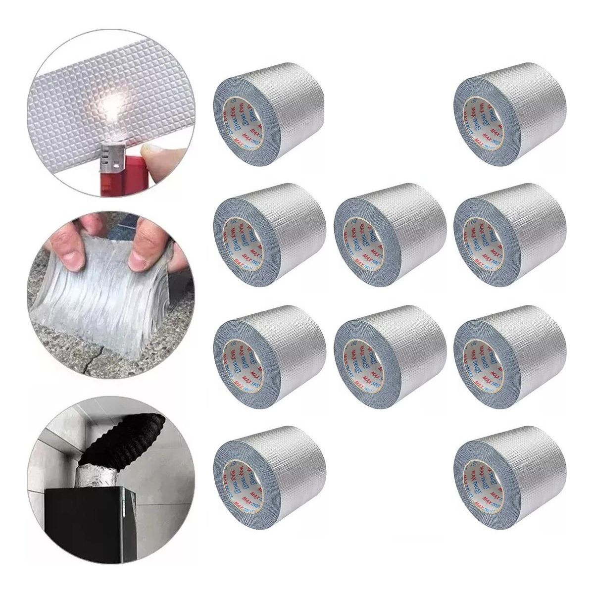 GENERICO - Cinta Butilo Adhesiva Impermeable 10m x 20cm Pack de 10