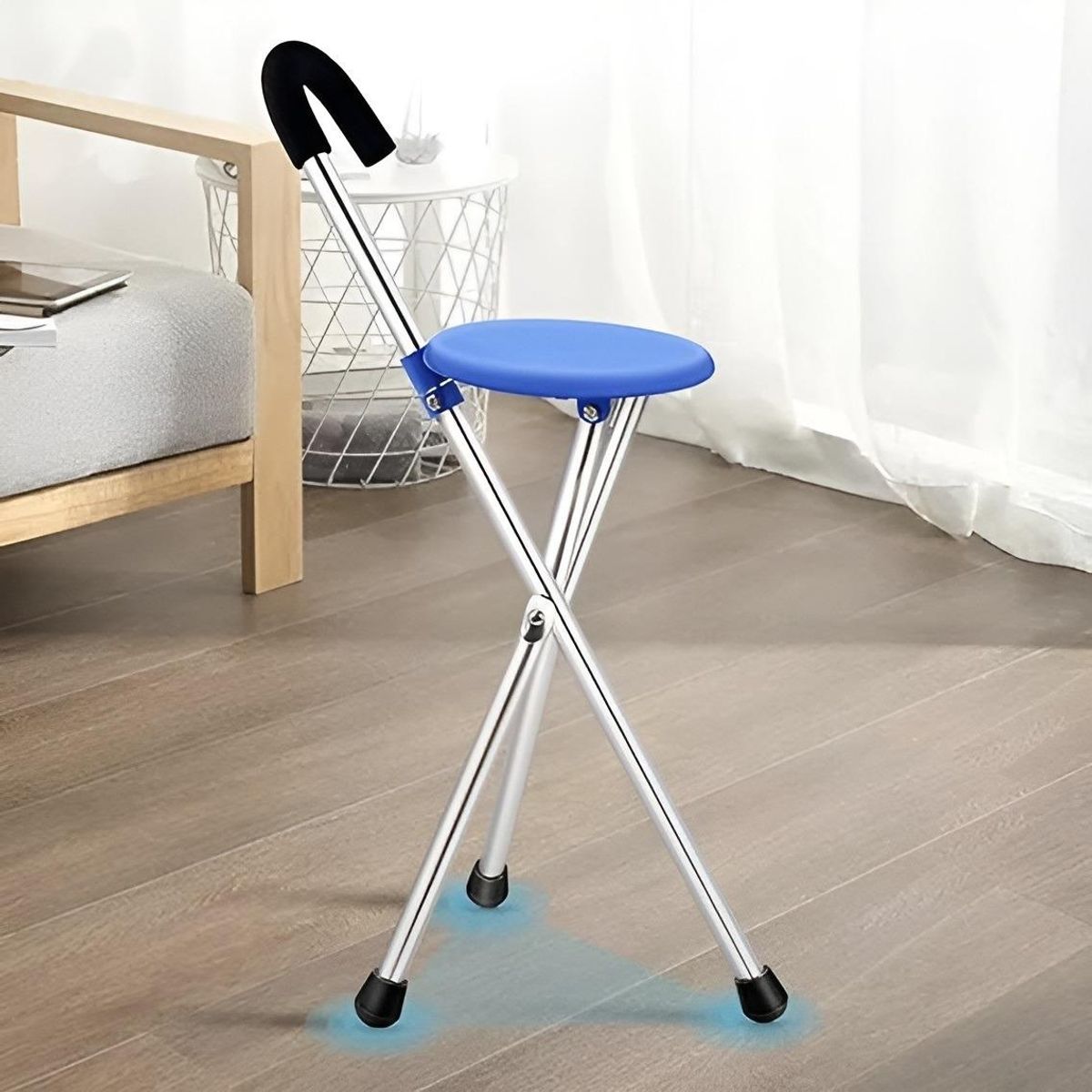 GENERICO - Bastón Ortopédico Plegable con Asiento para Adulto Mayor