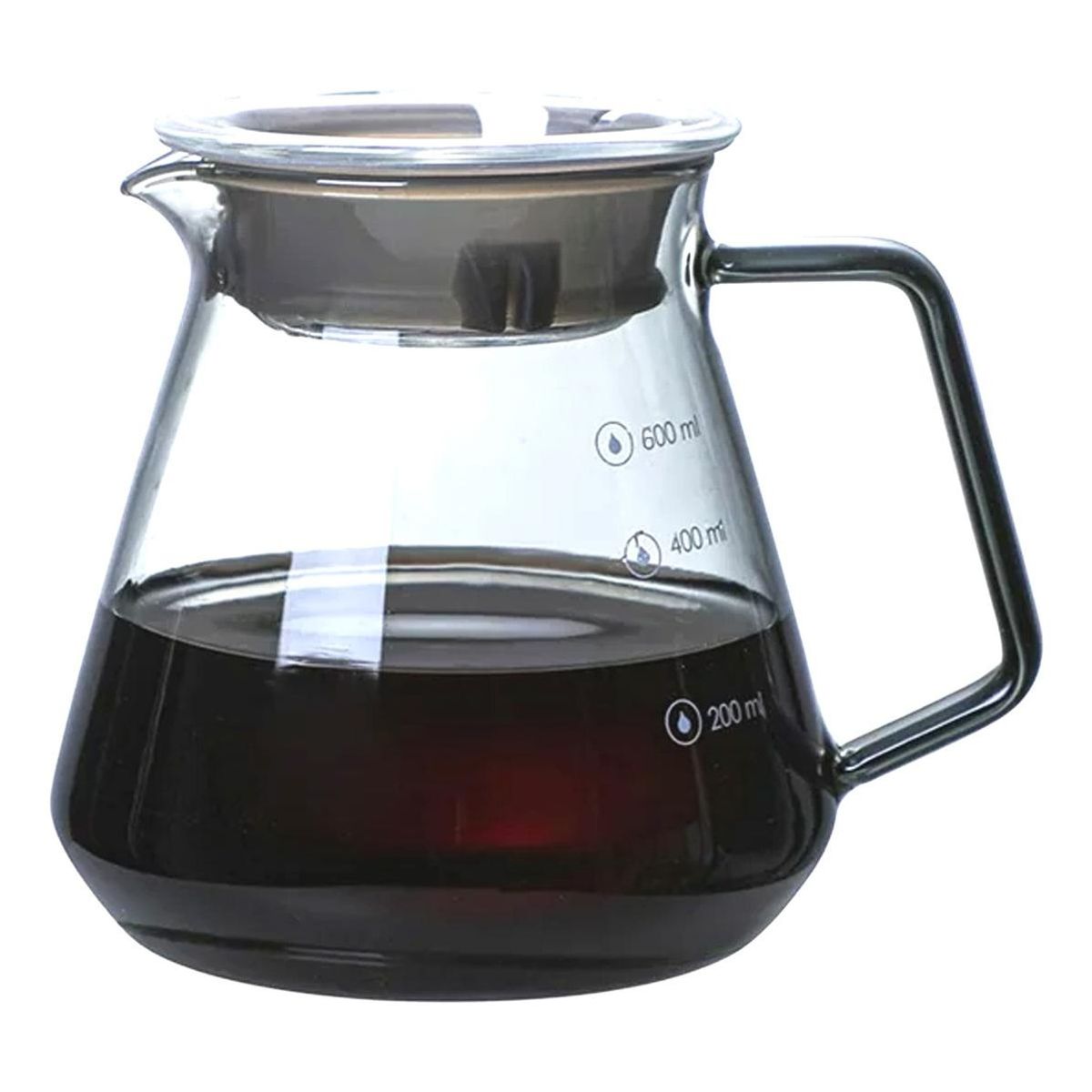 GENERICO - Tetera de Vidrio 600ml Redonda con Tapa
