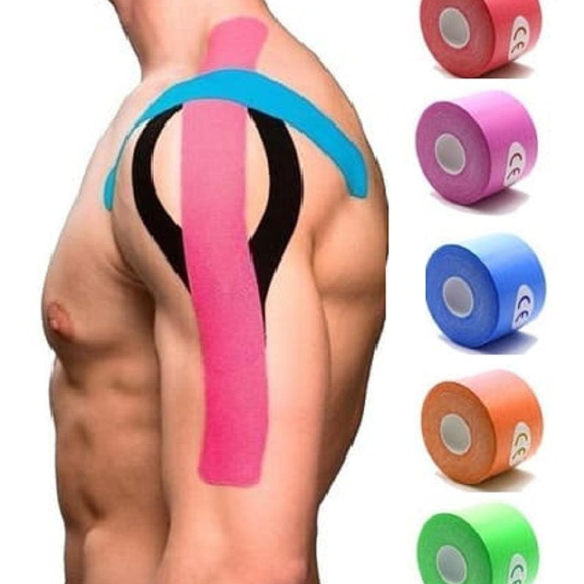 GENERICO - Cinta Kinesiológica X5 Target Tape 5m para Soporte Muscular