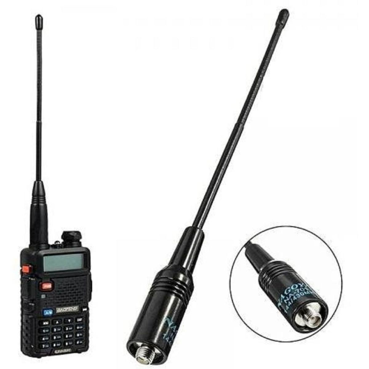 GENERICO - Antena Dual Band SMA 144430 MHz para Walkie Talkie