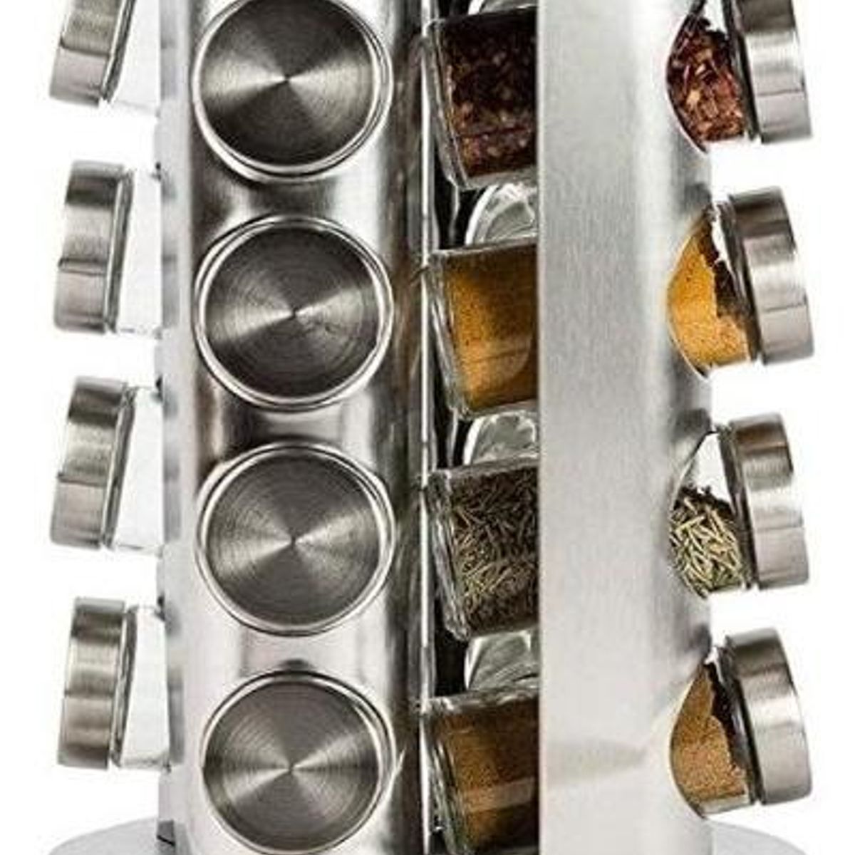 GENERICO - Especiero Giratorio de Acero Inoxidable con 14 Frascos