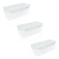 GENERICO - Set de 3 Envases Herméticos de Plástico para Alimentos 28L