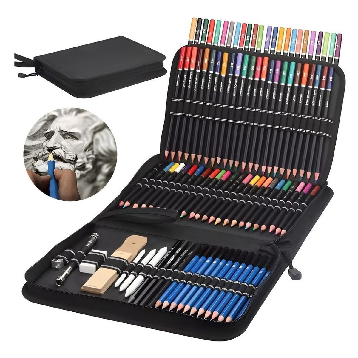 GENERICO - Kit de Dibujo Profesional con 96 Lápices y Accesorios